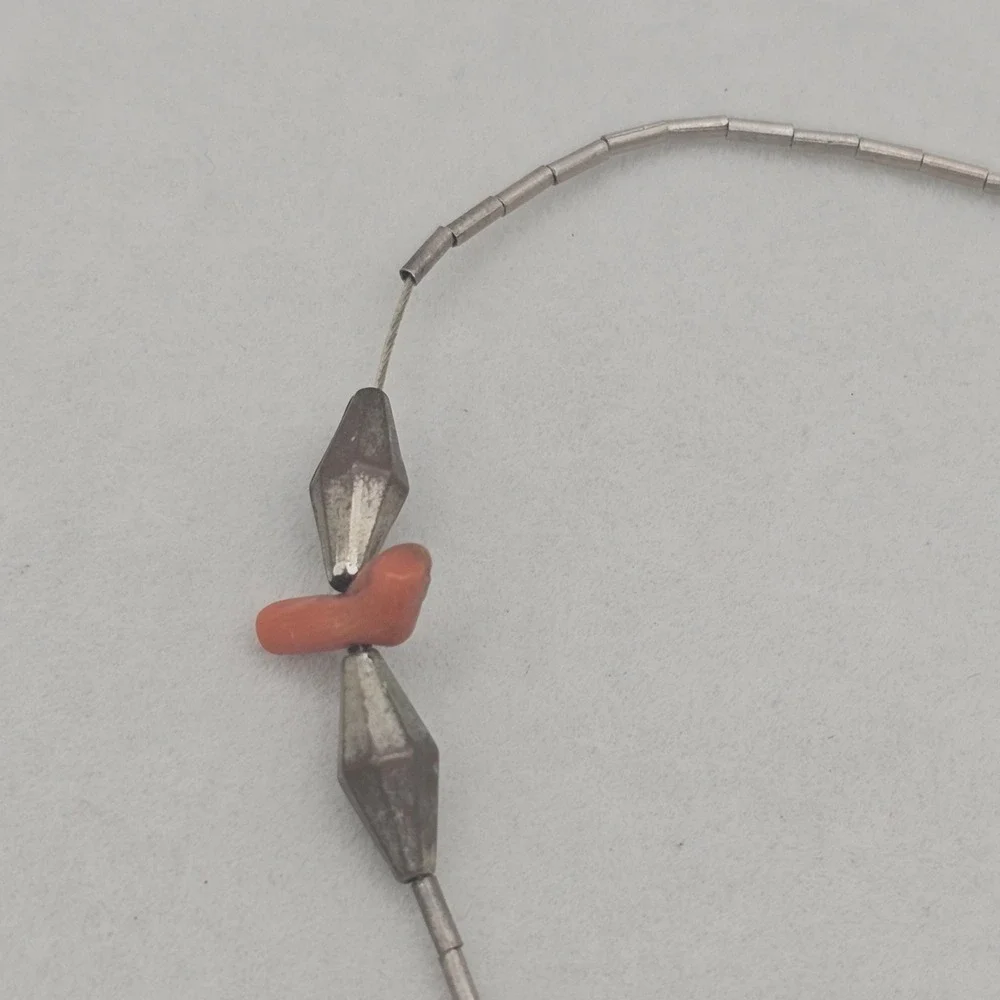 Liquid Silver Necklace Silver Coral Turquoise Southwestern Necklace Desert